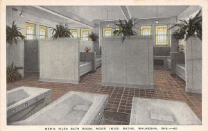 J29/ Waukesha Wisconsin Postcard c1915 Men's Bath Room Moor Mud Baths 87