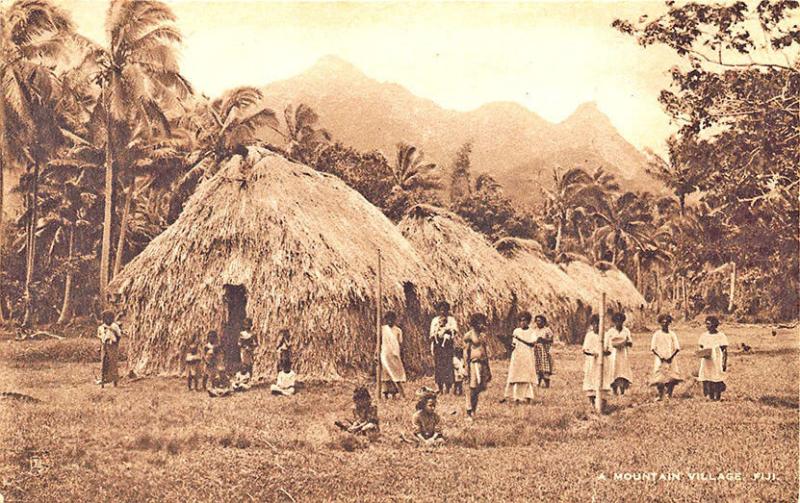 Fiji Oceania A Mountain Village Raphael Tuck Postcard