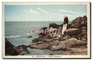 Old Postcard Granville Rocks In The Folk Costume Woman