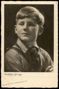 3rd Reich Germany Hitler Youth HJ RPPC Propaganda Card G84732