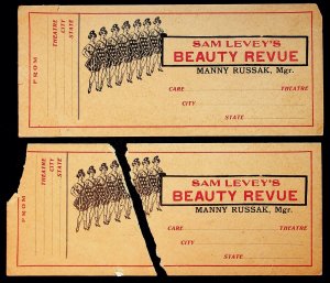 c1919 Sam Levey’s Beauty Revue Detroit Michigan Manny Russak Manager