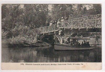 Electric Boat Launch Lakemont Park Altoona Pennslyvania 1907 postcard