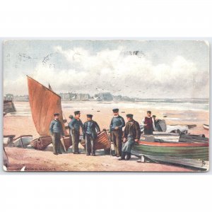 Postcard Fishermen at Margate Beach England J. Salmon