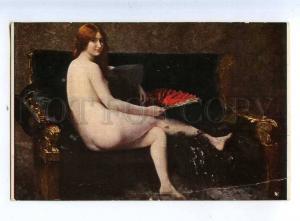 202299 Lazy NUDE Woman w/ Fan by Gabriel GUAY old SALON LAPINA