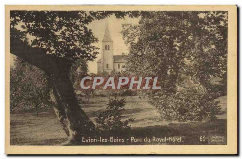 Old Postcard From Evian Les Bains Park Royal Hotel