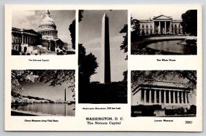 Washington DC Multi View The Nations Capitol RPPC Real Photo Postcard V26