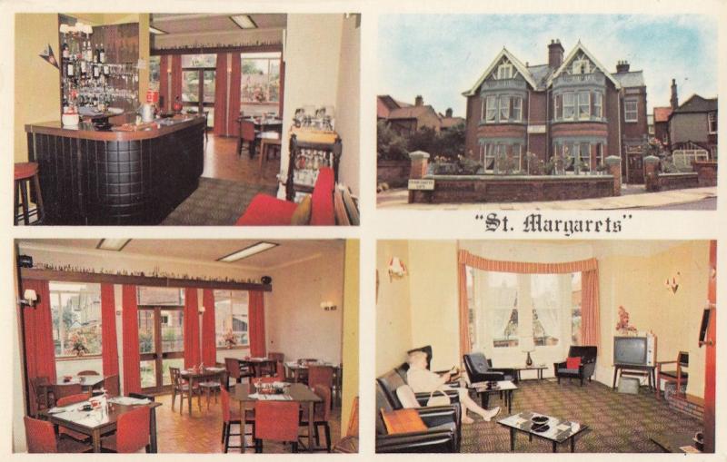 St Margarets Hotel Southsea TV Rooms Pub Map Advertising Postcard