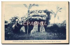 Old Postcard Dolmen Megalith Poitiers Stone levee