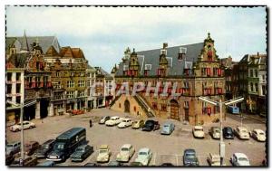 Old Postcard Netherlands Nijmegen Grosse Markt met Waag in oude gebouw Gevels