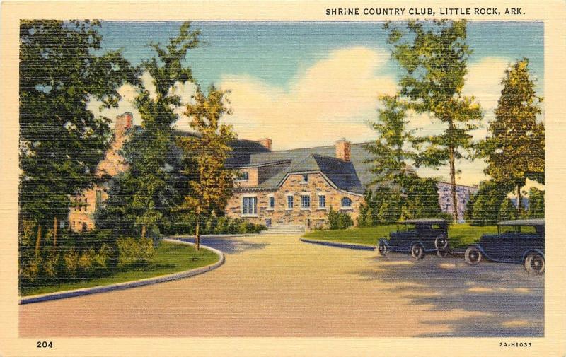 Vintage Linen Postcard; Shrine Country Club, Little Rock AR Unposted