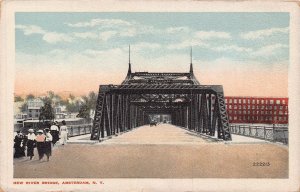 AMSTERDAM NY NEW YORK~NEW RIVER STEEL BRIDGE~POSTCARD