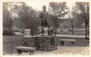 Kansas Ks Real Photo RPPC Postcard c1920s OSAWATOMIE John Brown Statue