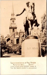 Massachusetts Boston Equestrian State Of Paul Revere Real Photo