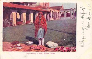 Pottery Vendor Pueblo Woman Native American Indian Albuquerque NM 1905c postcard