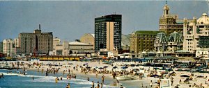 NJ - Atlantic City.  Beach and Skyline (3.5 X 8.25).