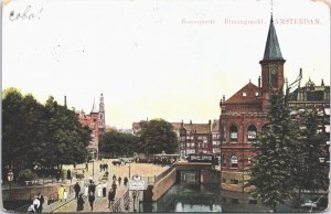 Netherlands Amsterdam Raampoort Bloemgracht Vintage Postcard 03.82