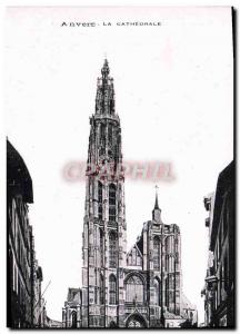 Old Postcard The cathedral Antwerp