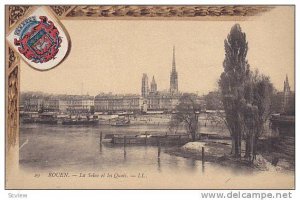 ROUEN, La Seine et les Quais, Coat of Arms, Haute-Normandie, France, PU-1912