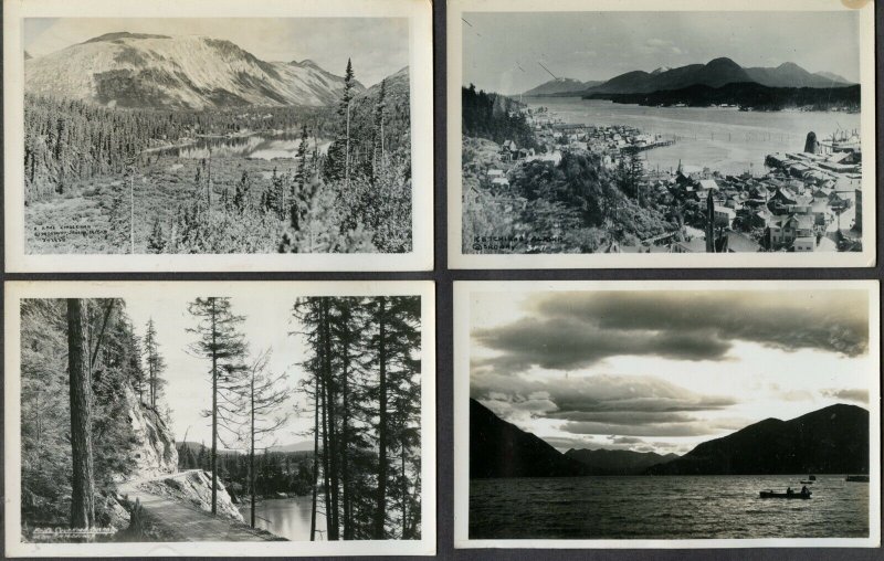 Alaska FOUR Vintage RPPC  lakes and Nature in General