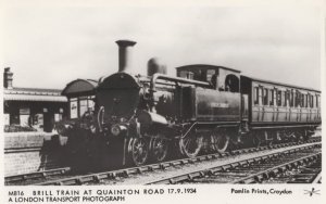 Brill Train at Quainton Road Station in 1934 Railway Real Photo Postcard