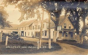 Machias ME Broadway Inn Salesman's Truck Real Photo Postcard