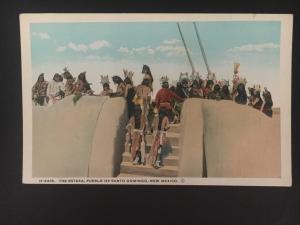 Mint NM USA Picture Postcard Native American Indian Pueblo Estufa Crowd