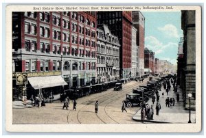 Real State Row Market Street East From Pennsylvania St. Indianapolis IN Postcard
