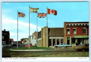 ST. STEPHEN, New Brunswick Canada~ STREET SCENE Bank Steak Corral 4x6 Postcard