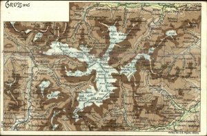 Northern Italy Sondrio Area Map Gruss Aus AH Payne c1900 Postcard