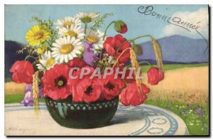 Old Postcard Fantasy Flowers