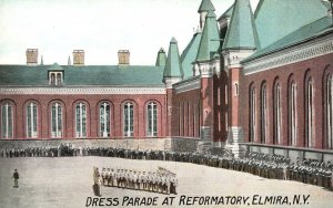 Vintage Postcard Dress Parade Reformatory Building Elmira New York Metropolitan