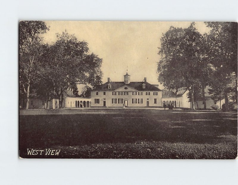 Postcard West View Mount Vernon Virginia USA