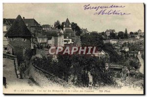 Old Postcard Avallon View On The Walls And The Vallee Des Cousins