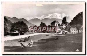 Postcard Modern Sallanches The public garden and Mont Blanc