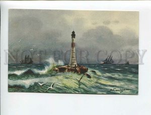 3173863 GERMANY LIGHTHOUSE ships gulls Vintage postcard