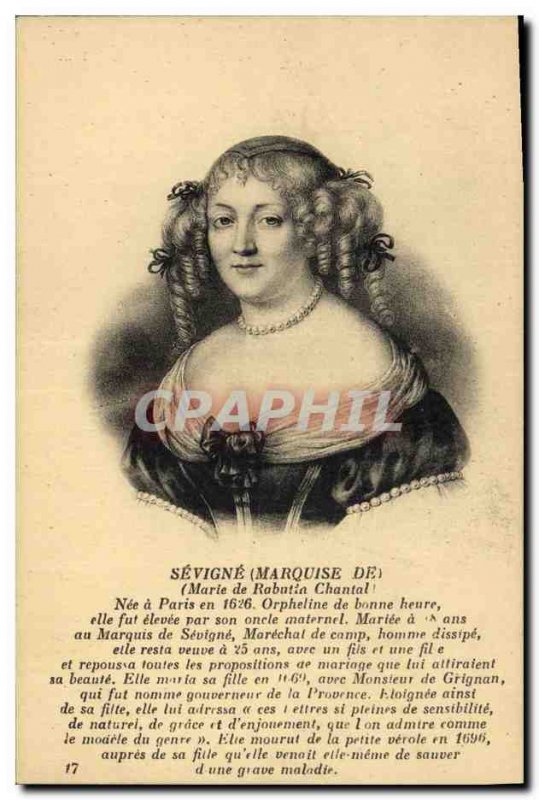 Old Postcard Marquise de Sevigne