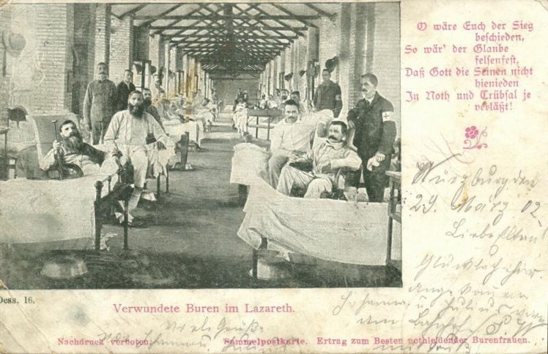 BOER WAR, Wounded Boers in the Field Hospital (1902) South Africa