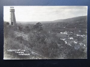Somerset CHEDDAR Observation Tower c1930's RP Postcard