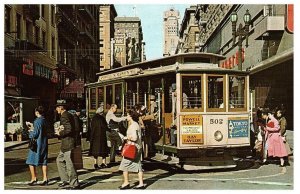 Cable Car on Turntable Market Street San Francisco, CA Souvenir Postcard