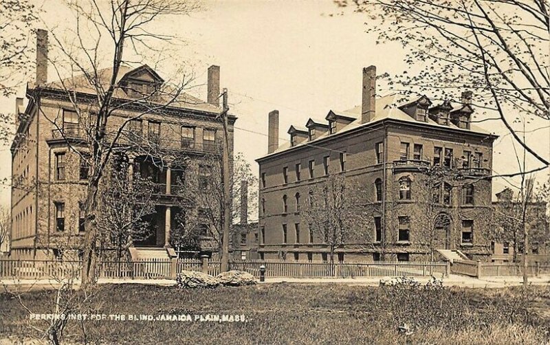 Jamaica Plain MA Perkins Institute For The Blind Real Photo Postcard