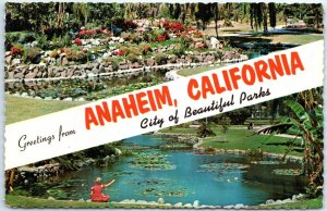 Postcard - City of Beautiful Parks - Greetings from Anaheim, California