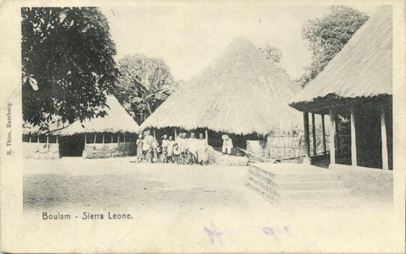 sierra leone, BOULAM, Village Scene with Native Houses (1910)