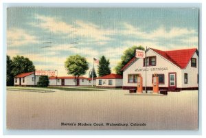 1950 Norton's Modern Court Motel Walsenburg Colorado CO Vintage Postcard 