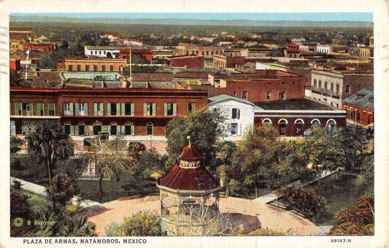 Matamoros Mexico Plaza De Armas Birdseye View Antique Postcard K37941