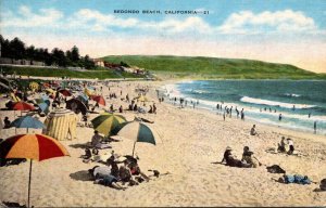 California Redondo Beach Scene Sunbathers 1952