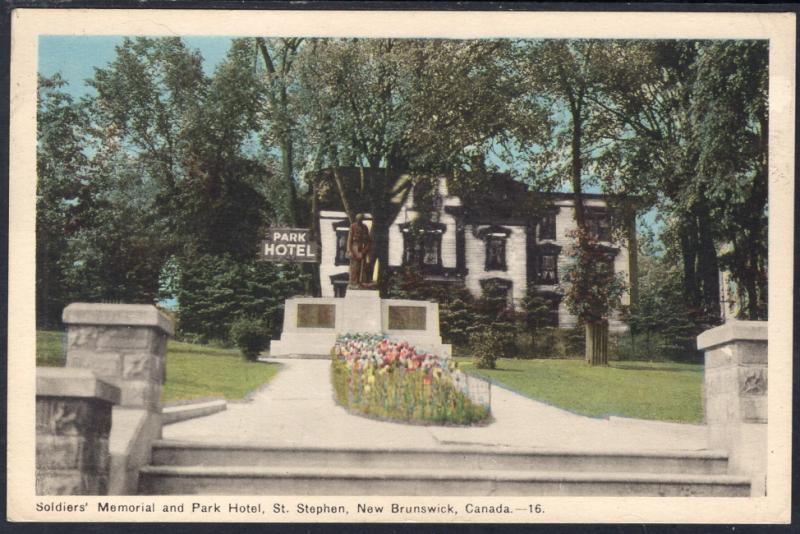 Soldiers Memorial and Park Hotel,St Stephen,New Brunswick,Canada