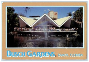 c1950's View Of Busch Gardens Water Fountain Tampa Florida FL Vintage Postcard