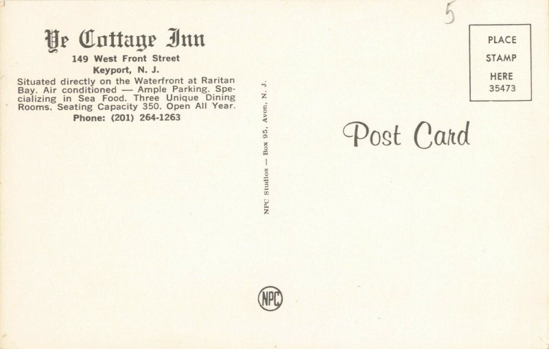Postcard Ye Cottage Inn Keyport New Jersey