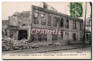 Old Postcard Creil (Oise) Rue Gambetta Cafe Holds From the & # 34 & # 34Maiso...