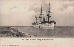 Egypt The Arrival of Vinh Long From The Suez Canal Vintage Postcard C155